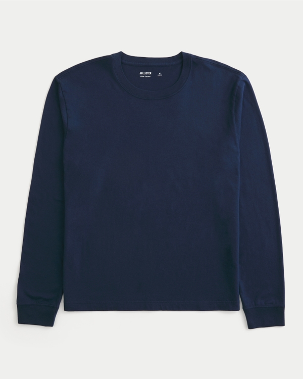 Relaxed Long-Sleeve Cotton Crew T-Shirt