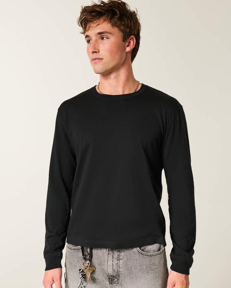 Relaxed Long-Sleeve Cotton Crew T-Shirt