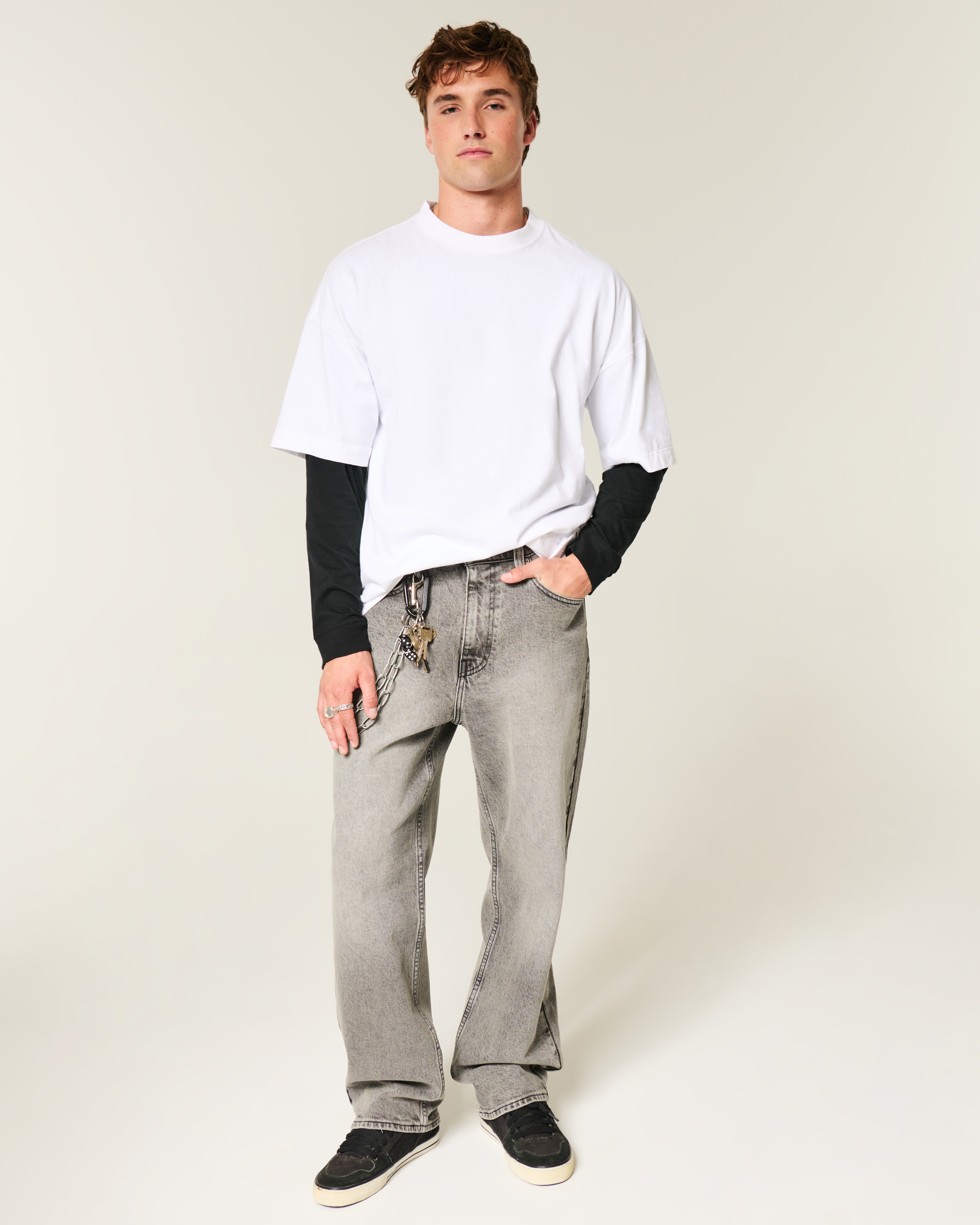 Relaxed Long-Sleeve Cotton Crew T-Shirt