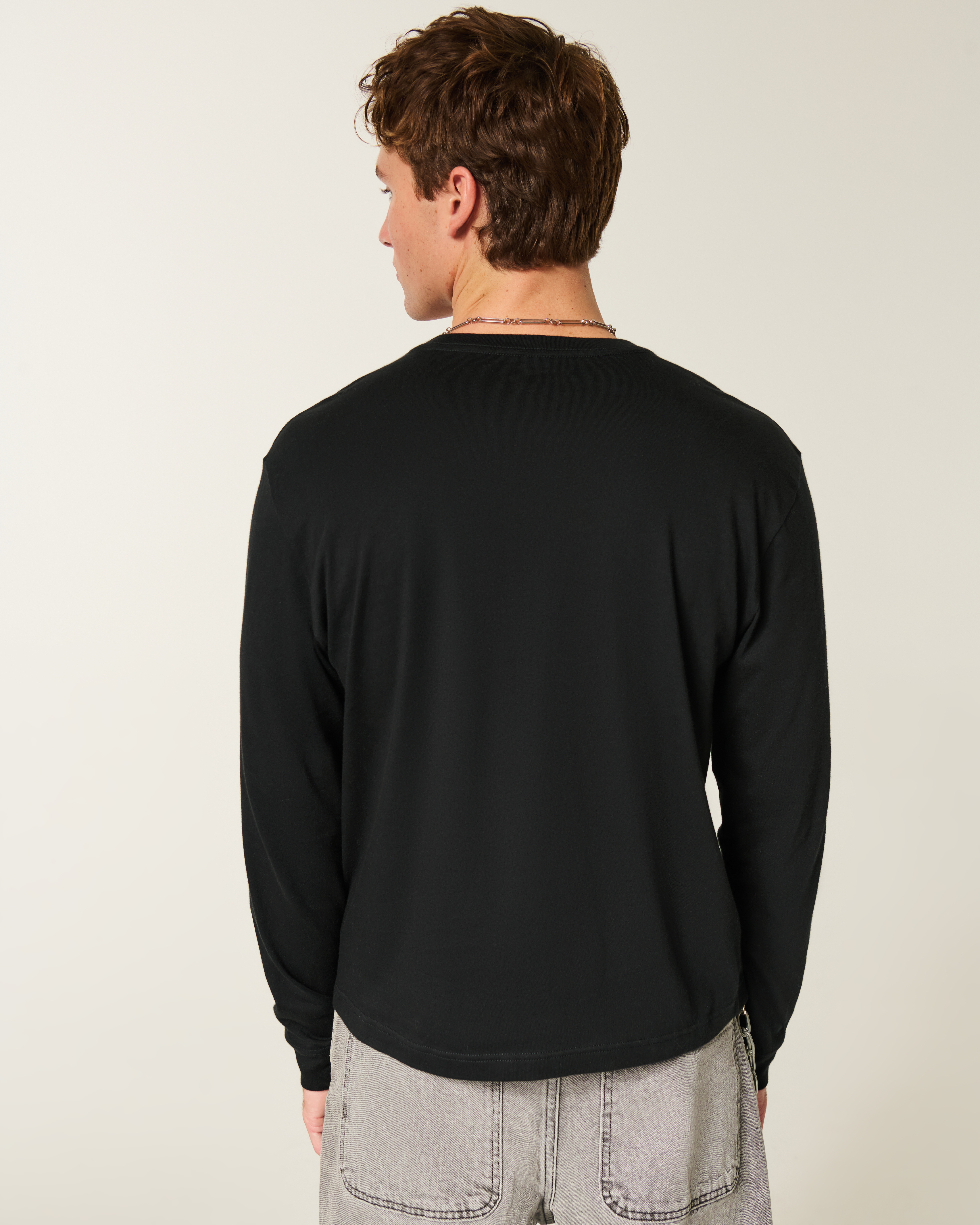 Relaxed Long-Sleeve Cotton Crew T-Shirt
