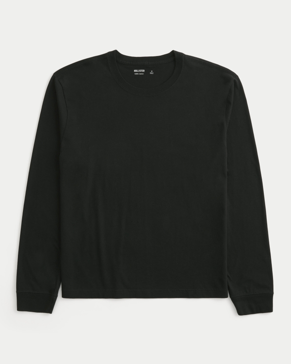 Relaxed Long-Sleeve Cotton Crew T-Shirt