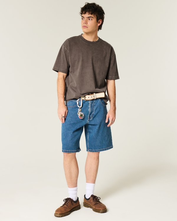 Boxy Washed Heavyweight Crew T-Shirt, Washed Brown view 2