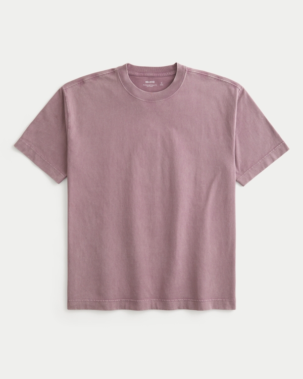 Boxy Heavyweight Washed Cotton Crew T-Shirt