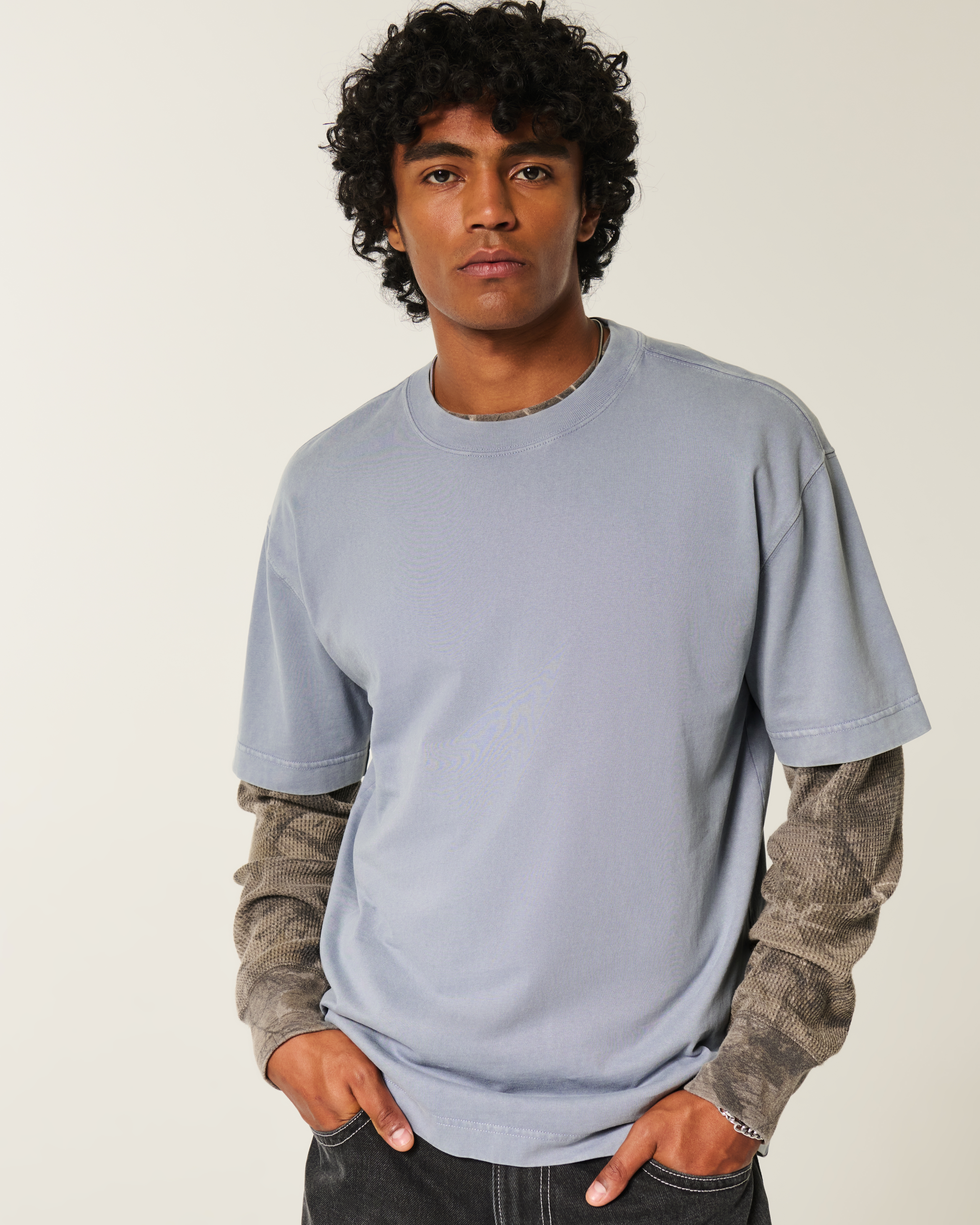 Boxy Heavyweight Washed Cotton Crew T-Shirt