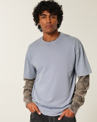 Boxy Heavyweight Washed Cotton Crew T-Shirt