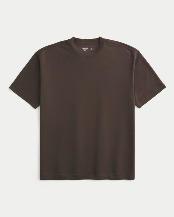 Boxy Cooling Tee, Dark Brown view 1