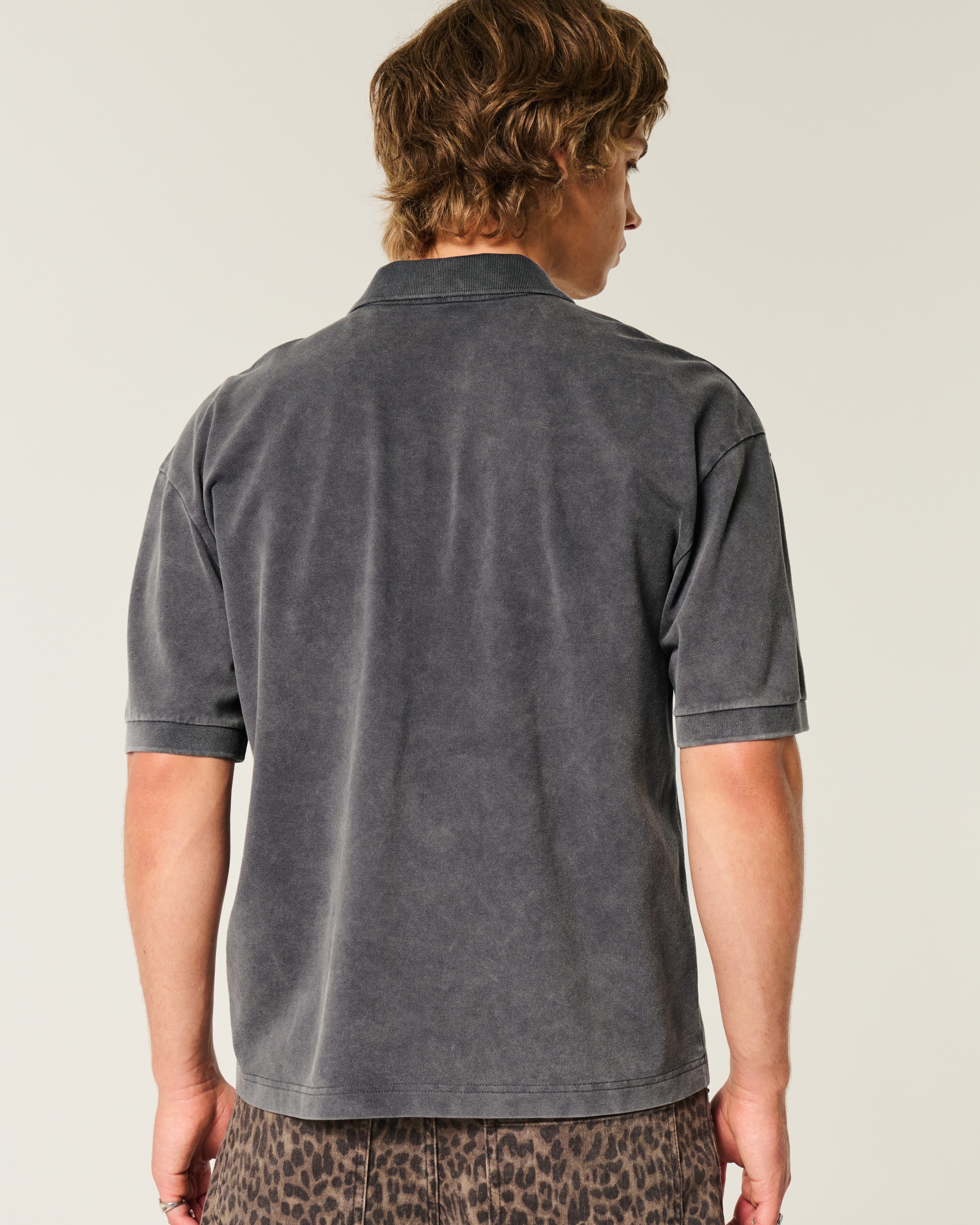 Boxy Crop Washed Polo