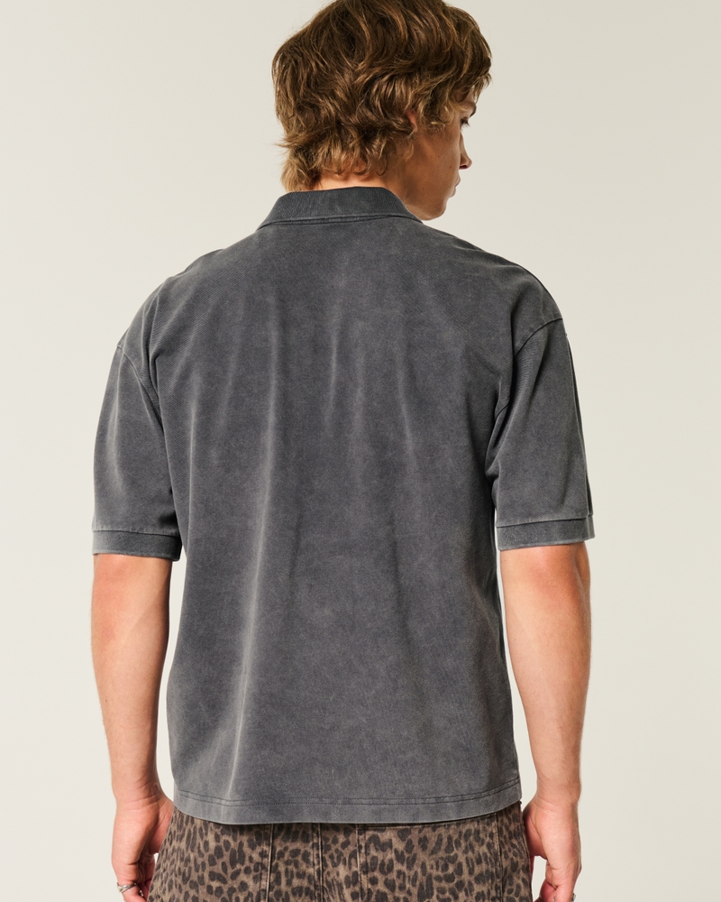 Boxy Crop Washed Polo