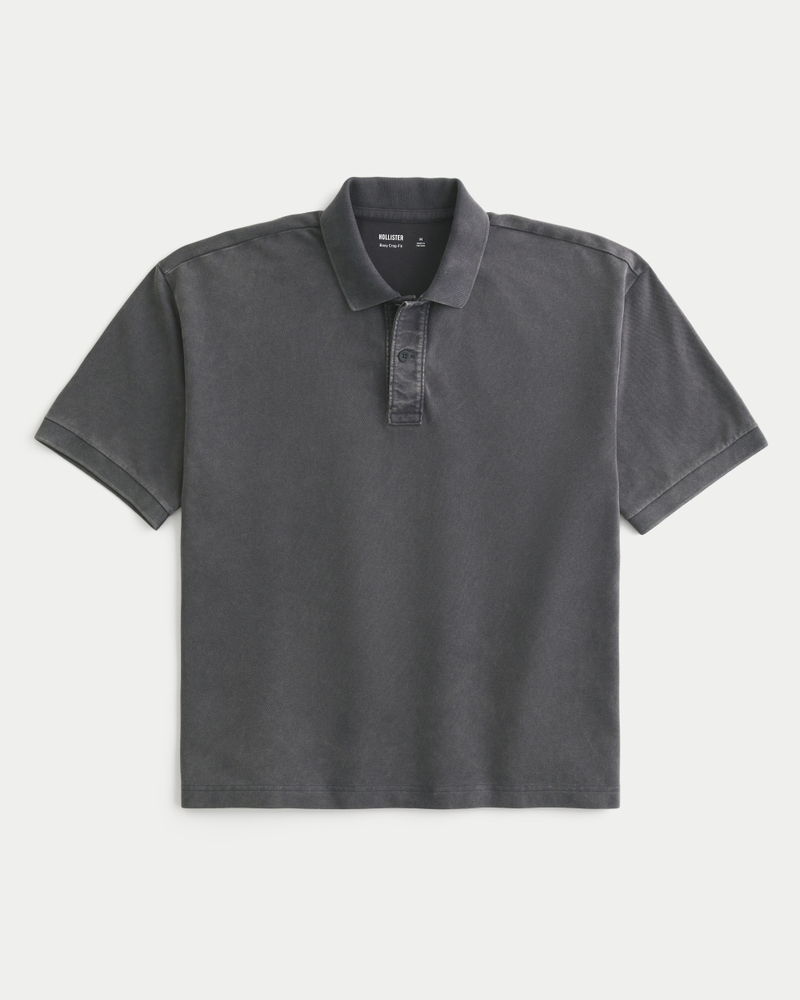 Boxy Crop Washed Polo