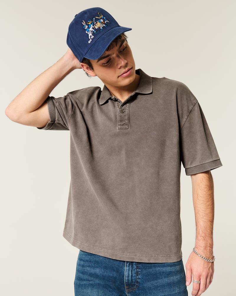 Boxy Crop Washed Polo