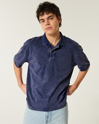 Boxy Crop Washed Polo