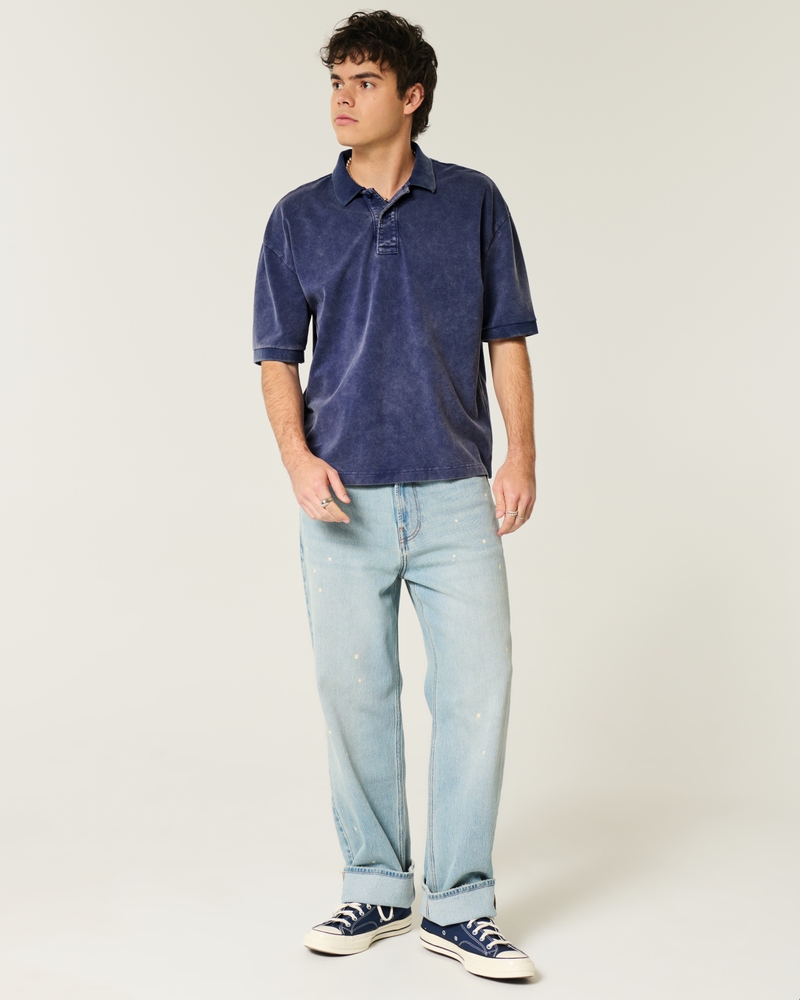 Boxy Crop Washed Polo
