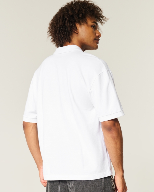 Boxy Crop Polo, White view 2