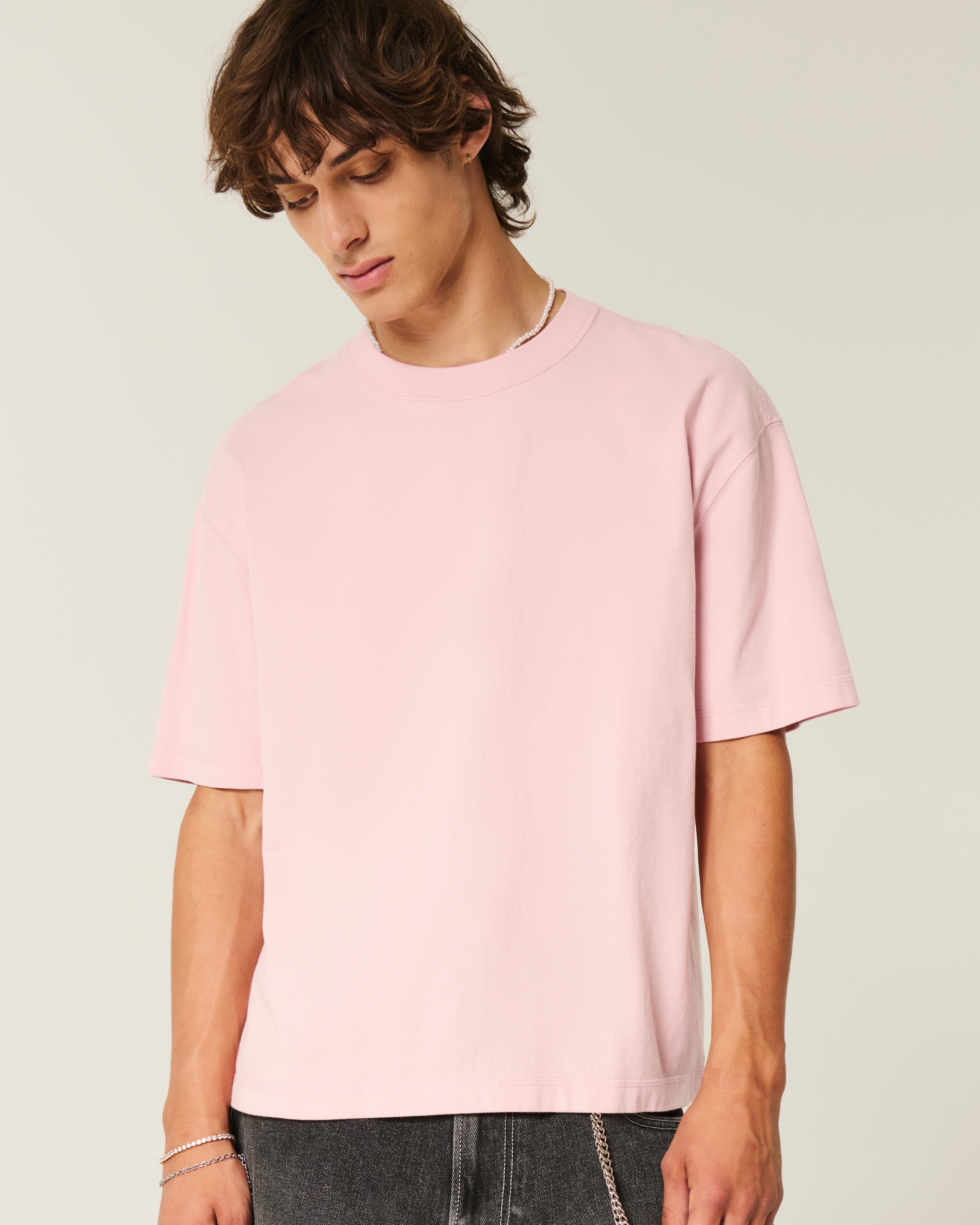 Boxy Crop Heavyweight Washed Crew T-Shirt
