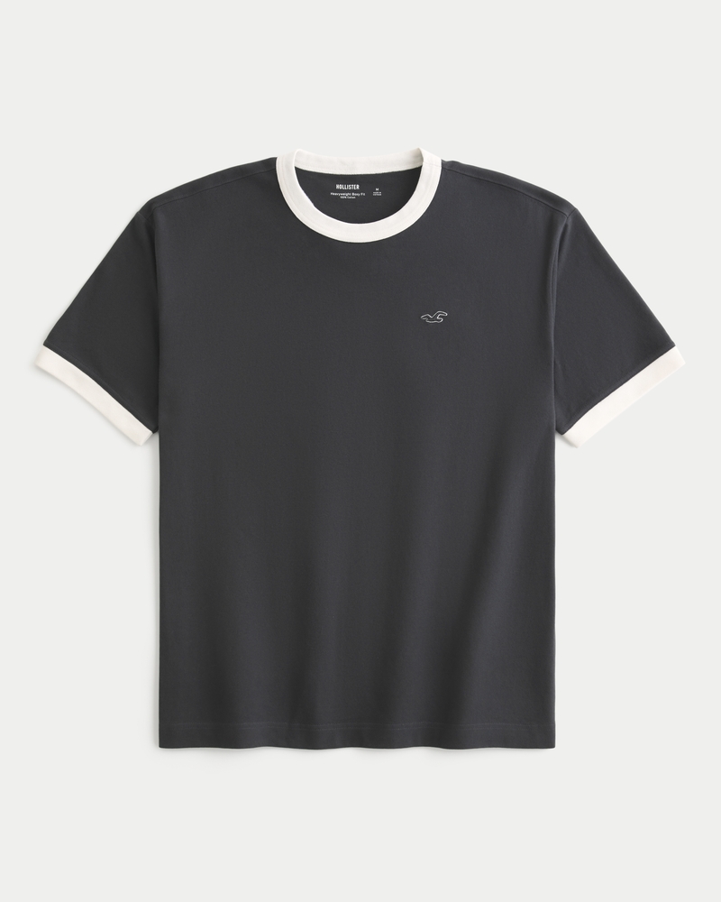 Men's Boxy Heavyweight Ringer Crew T-Shirt | Men's Tops