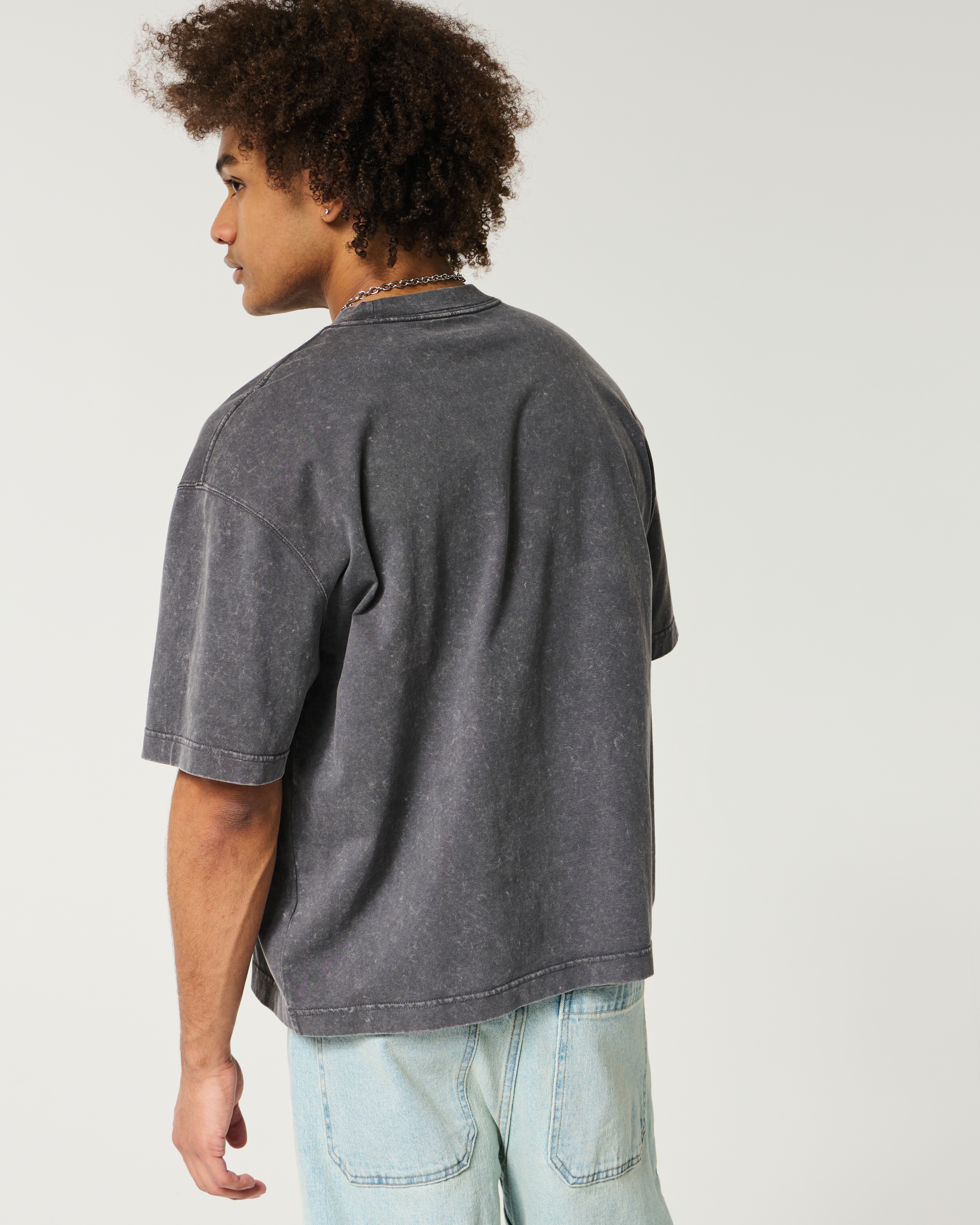 Men's Boxy Heavyweight Crop Crew T-Shirt | Men's Tops