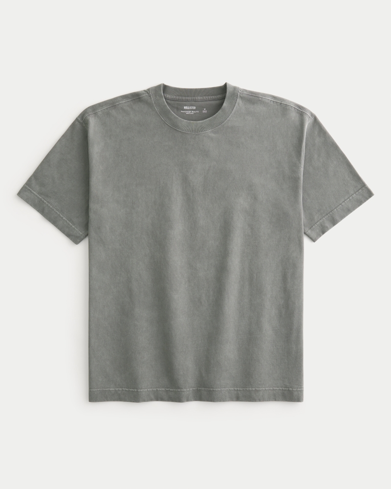 Boxy Heavyweight Washed Cotton Crew T-Shirt