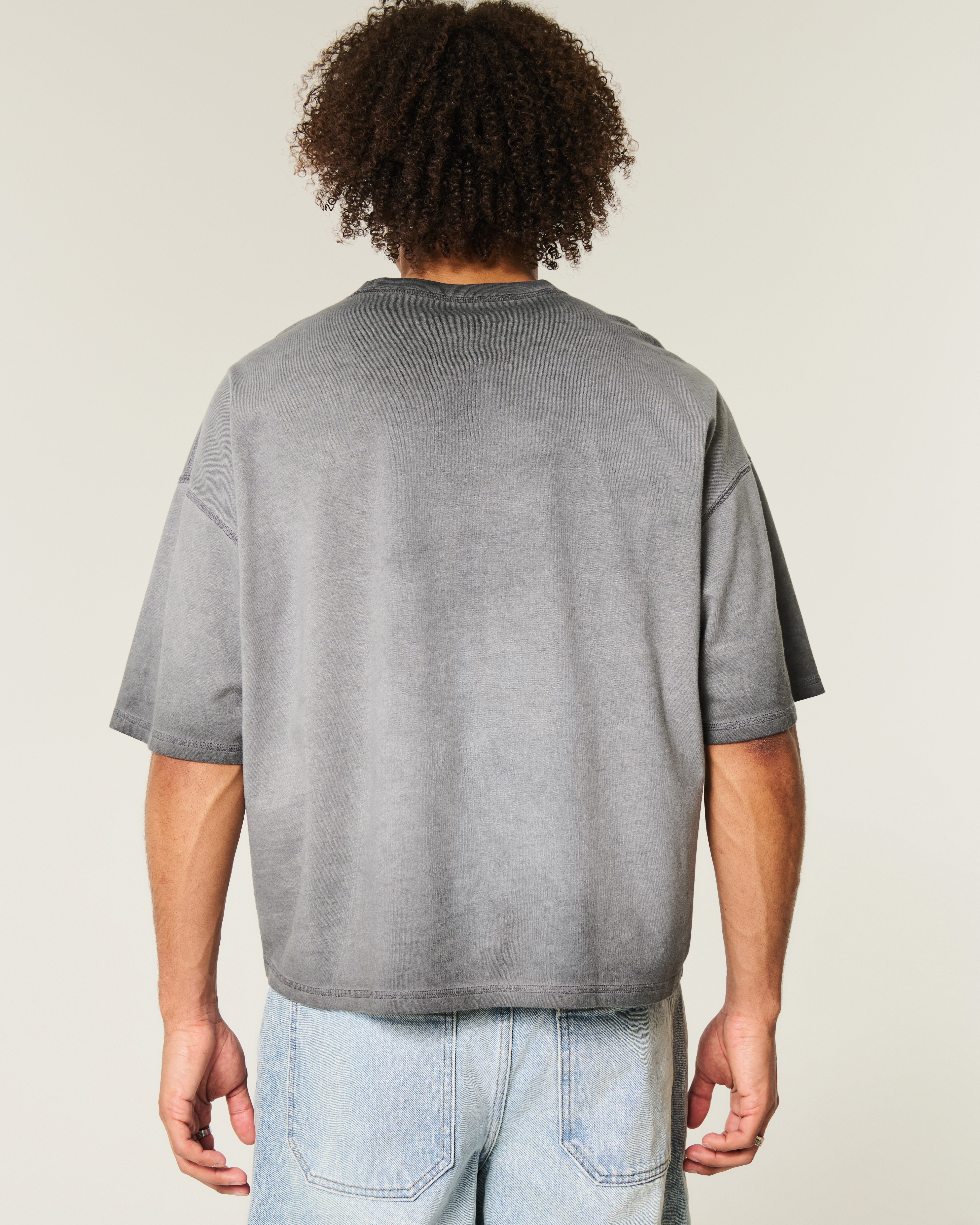 Washed Baggy Crop Crew T-Shirt