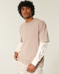 Boxy Heavyweight Washed Cotton Crew T-Shirt