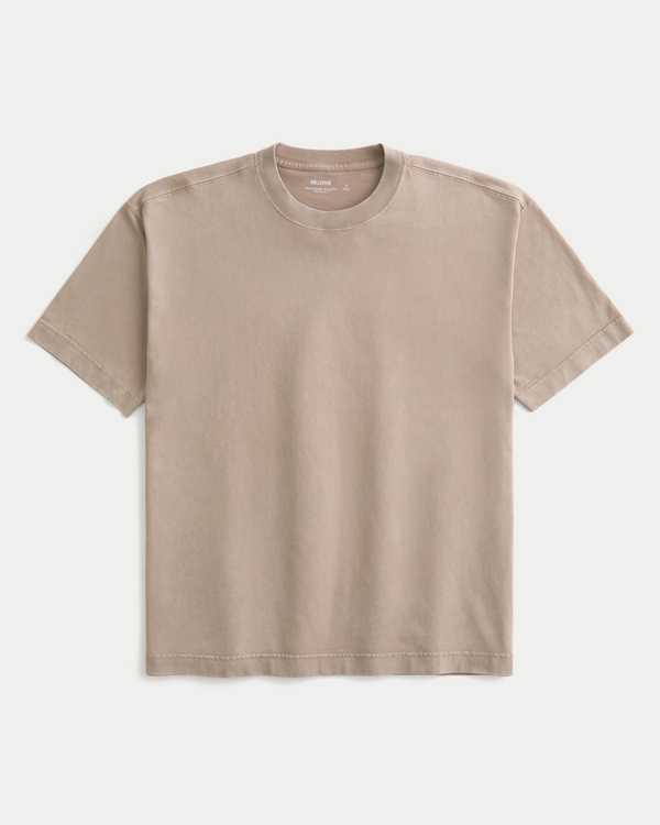 Boxy Heavyweight Washed Cotton Crew T-Shirt
