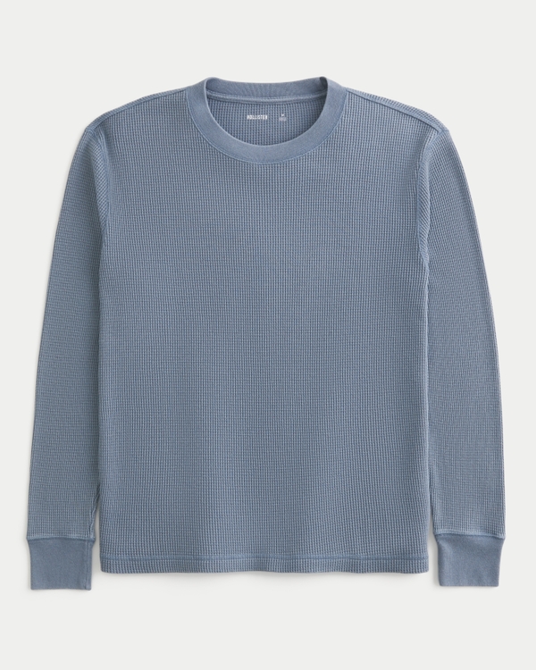 Relaxed Long-Sleeve Thermal Crew T-Shirt