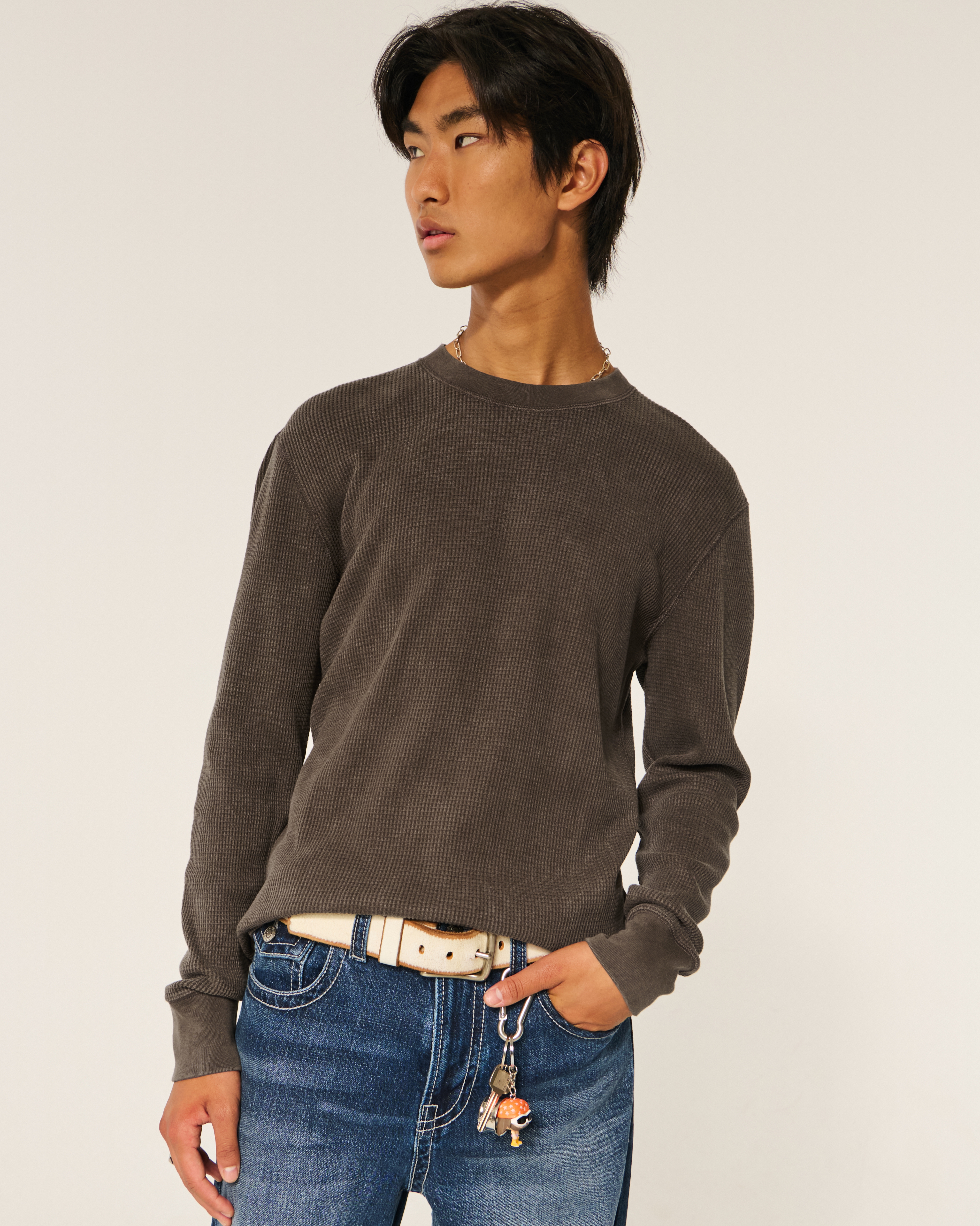 Washed Thermal Crew Shirt