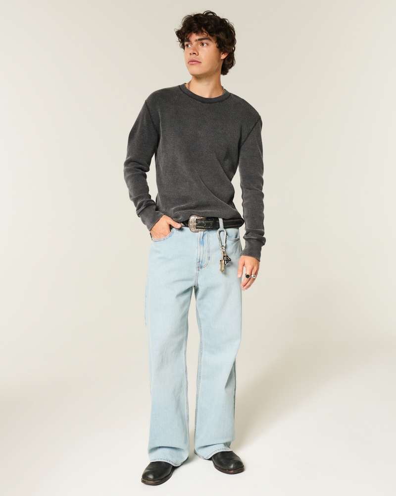 Relaxed Long-Sleeve Thermal Crew T-Shirt