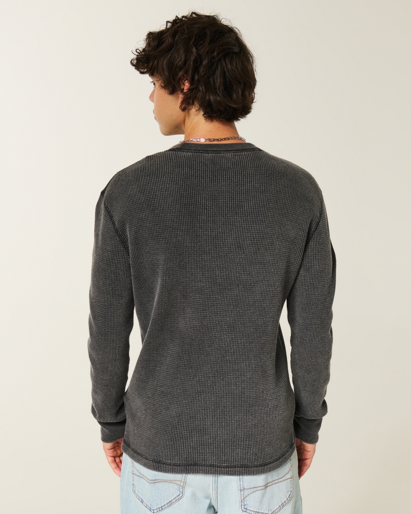 Relaxed Long-Sleeve Thermal Crew T-Shirt
