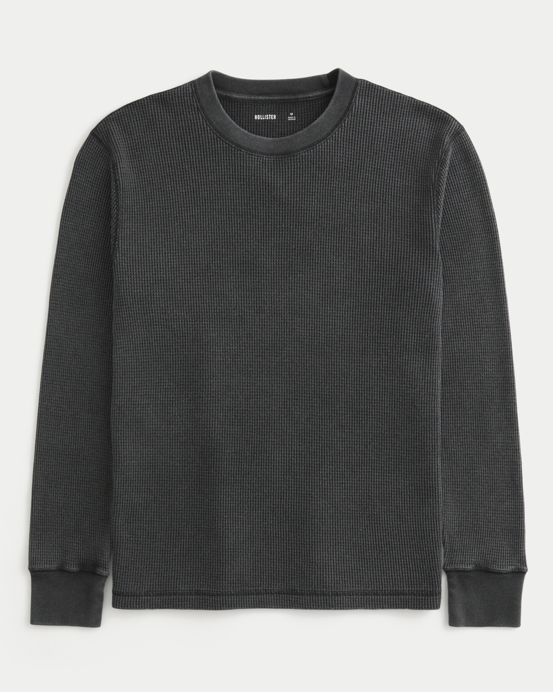 Relaxed Long-Sleeve Thermal Crew T-Shirt