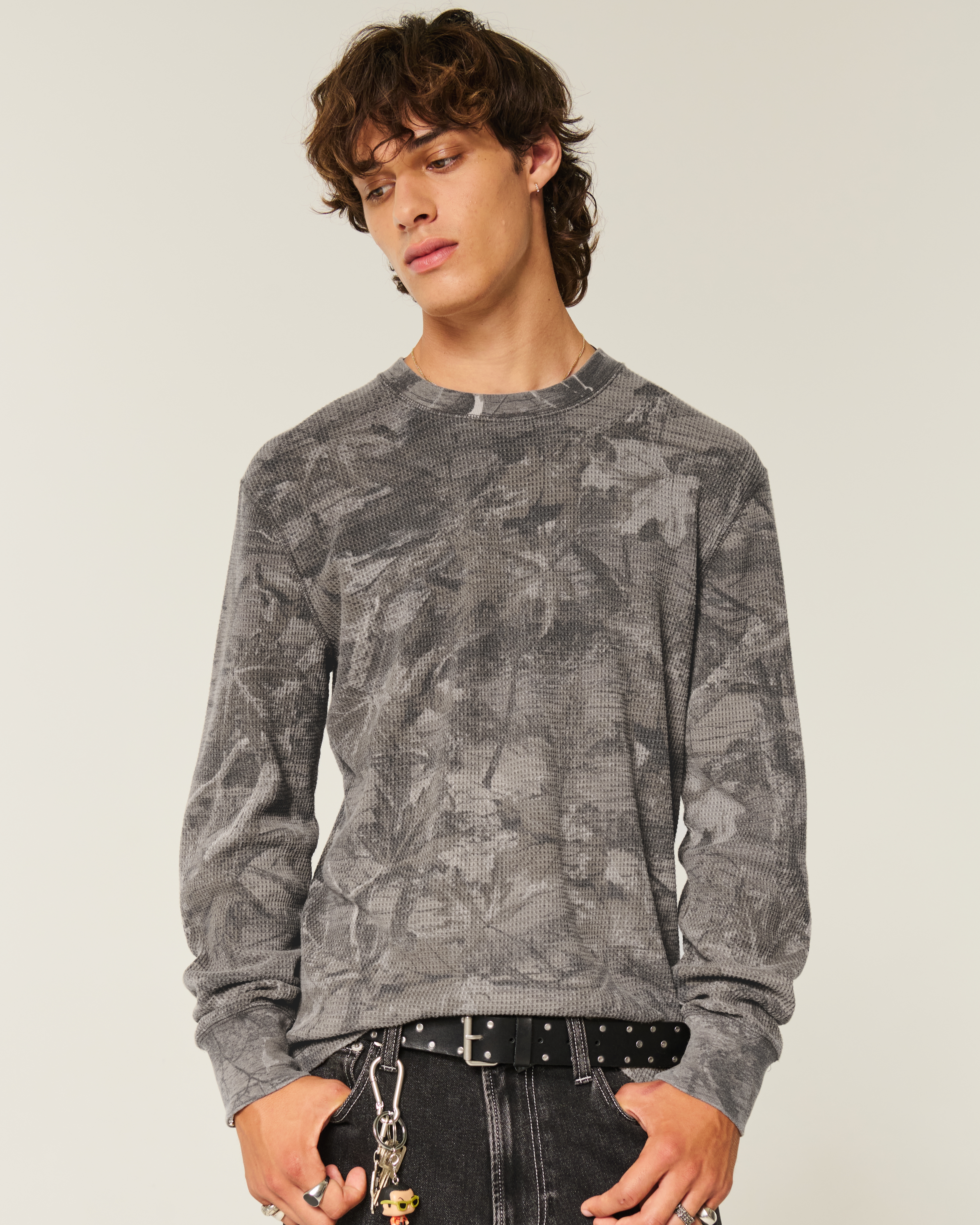 Relaxed Thermal Long-Sleeve Camo Crew Shirt
