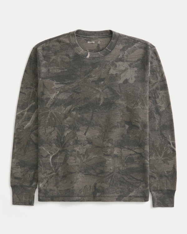 Relaxed Thermal Long-Sleeve Camo Crew Shirt