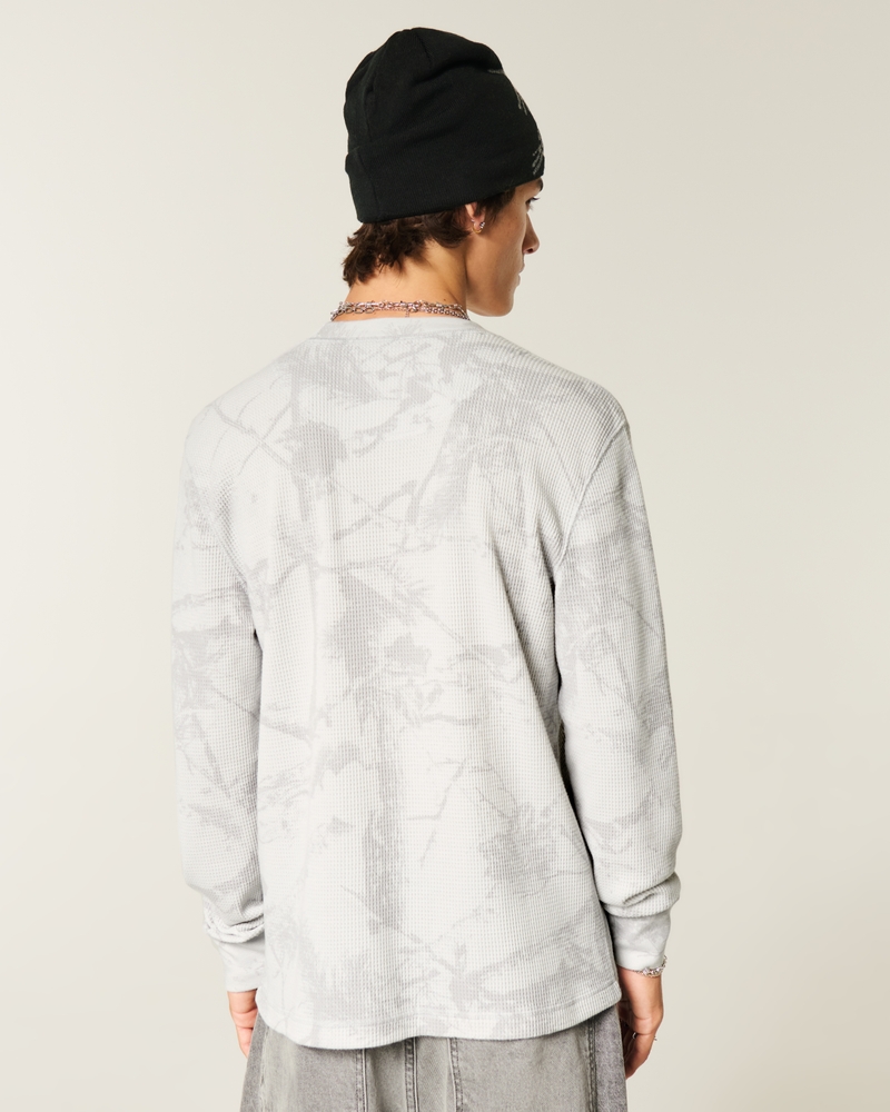 Relaxed Long-Sleeve Thermal Crew Camo T-Shirt