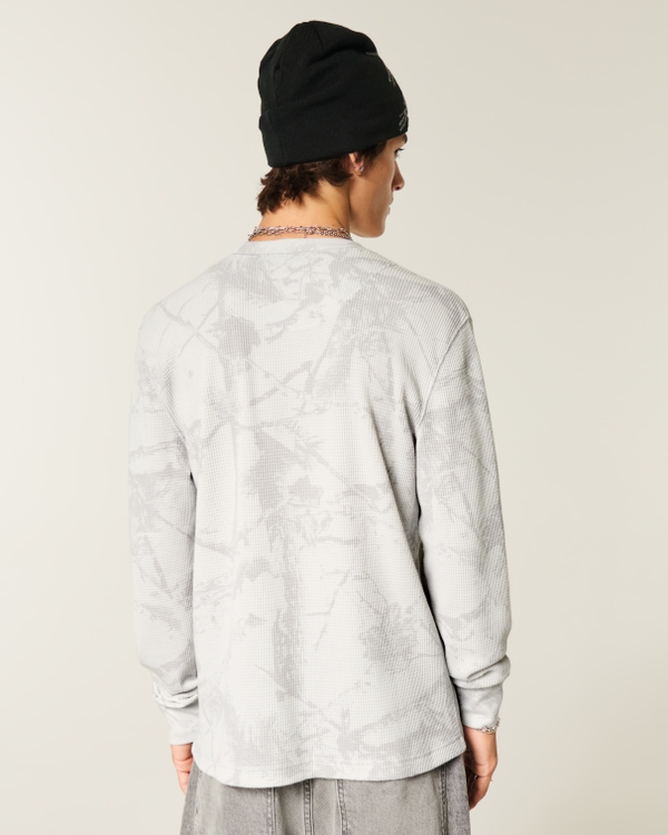 Relaxed Long-Sleeve Thermal Crew Camo T-Shirt