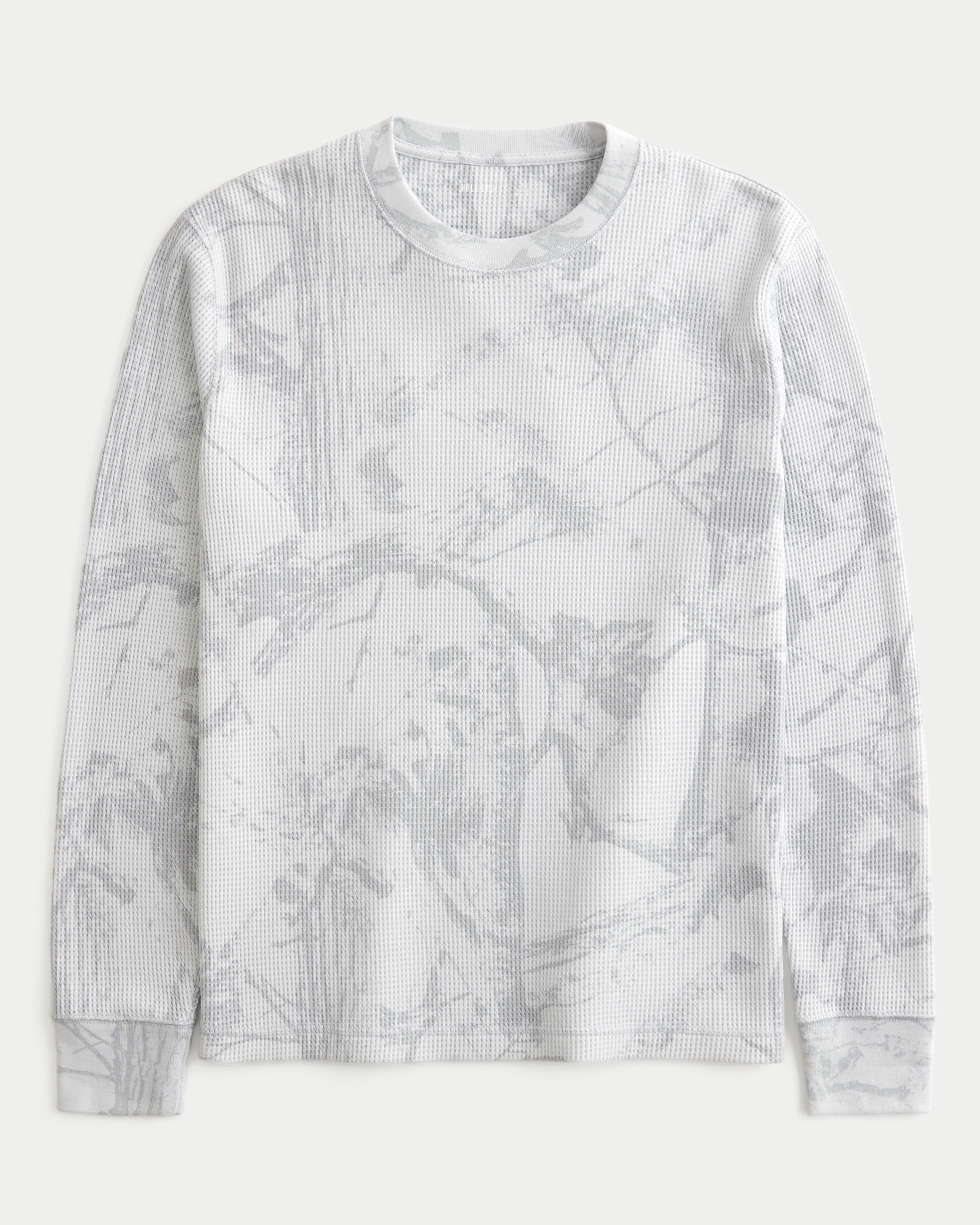 Relaxed Long-Sleeve Thermal Crew Camo T-Shirt
