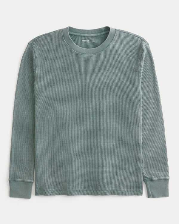 Relaxed Long-Sleeve Thermal Crew T-Shirt