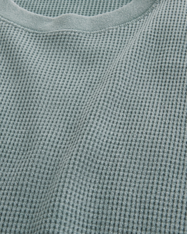 Relaxed Long-Sleeve Thermal Crew T-Shirt