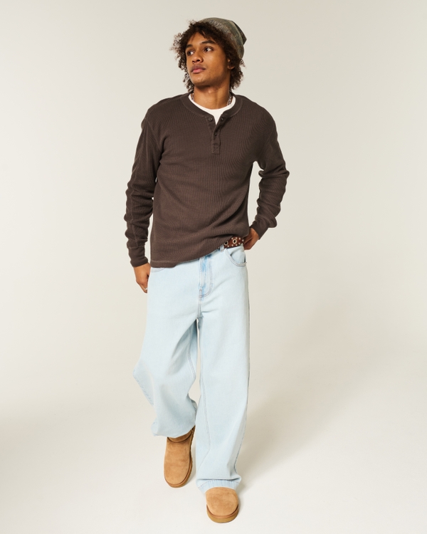 Relaxed Thermal Henley, Dark Brown view 2