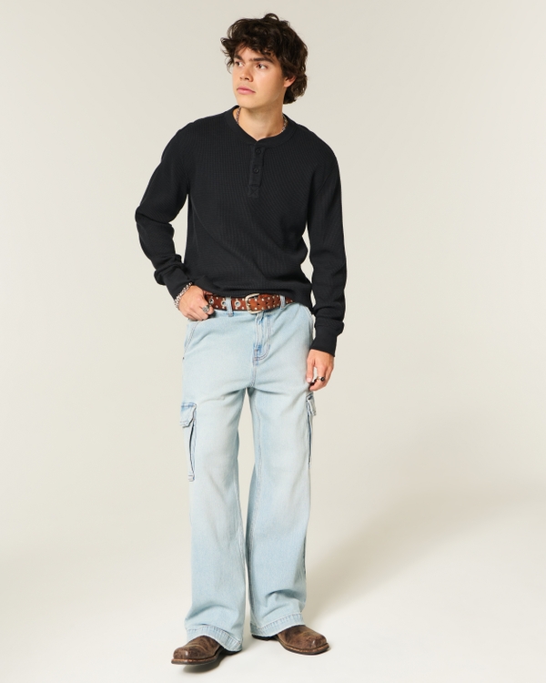 Relaxed Thermal Henley, Black view 2