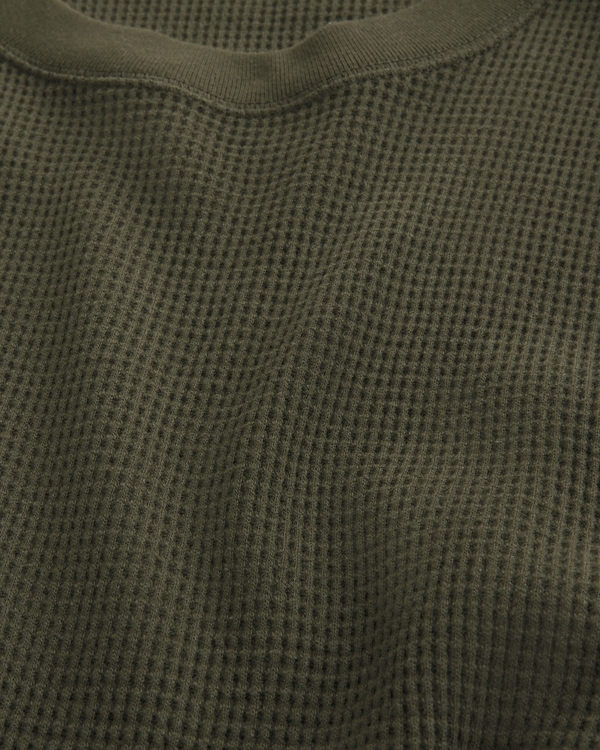 Relaxed Long-Sleeve Thermal Crew T-Shirt