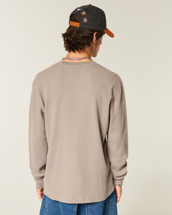 Relaxed Long-Sleeve Thermal Crew T-Shirt
