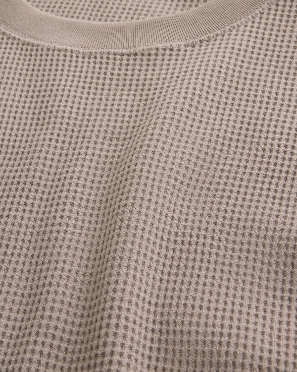 Relaxed Long-Sleeve Thermal Crew T-Shirt