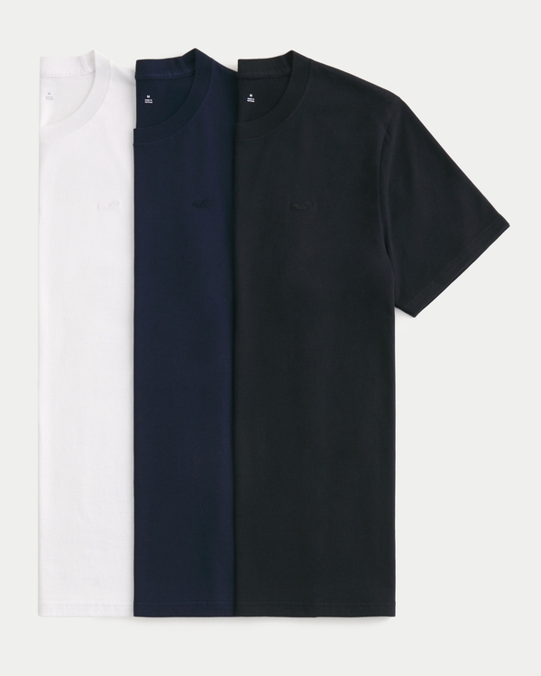 Lot de 3 t-shirts à col rond à emblème, Multicolore view 1