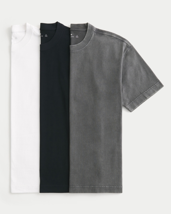 Boxy Heavyweight Crew T-Shirt 3-Pack, Multi view 1