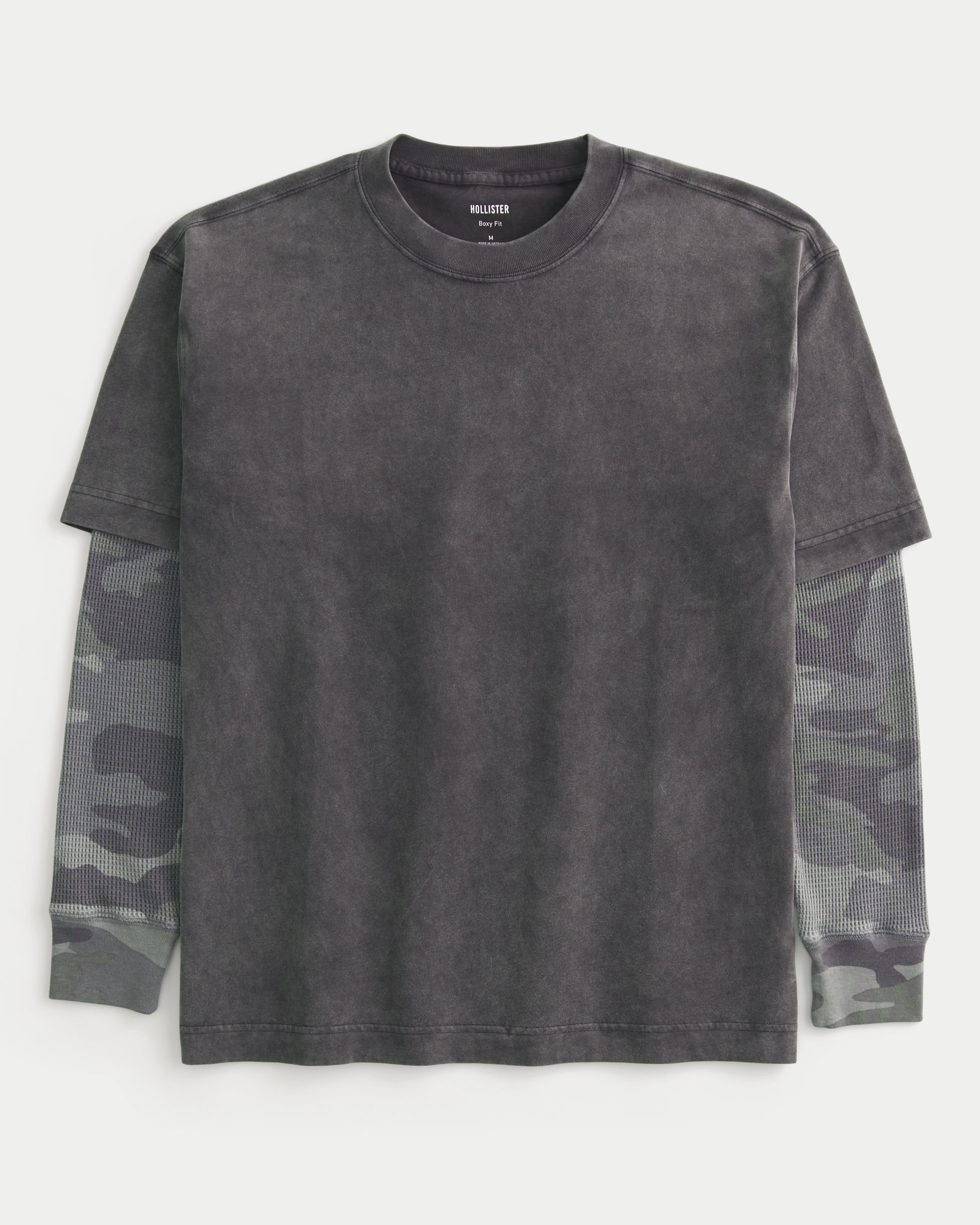 Boxy Layered Long-Sleeve Crew T-Shirt