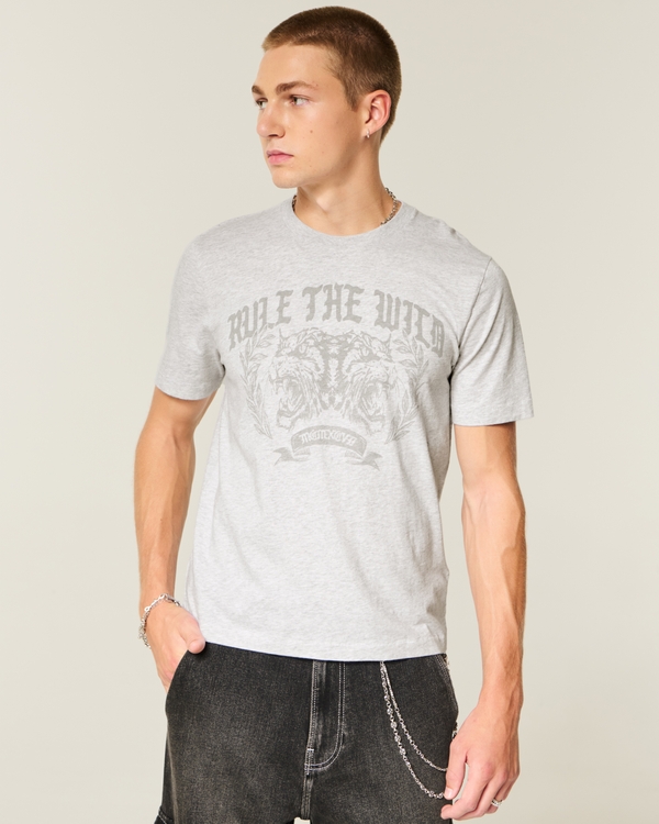 Slim Crop Tee, Light Heather Gray view 1
