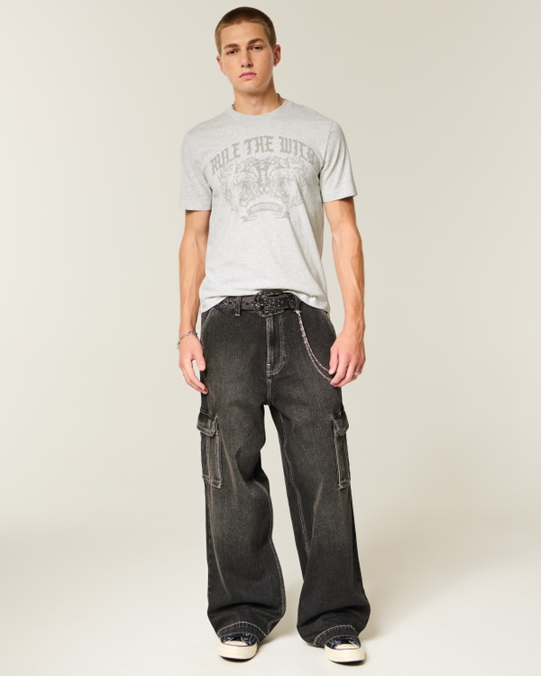 Slim Crop Tee, Light Heather Gray view 2