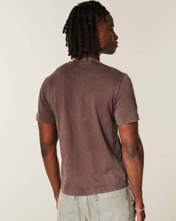 Slim Crop Tee, Washed Dark Brown view 2