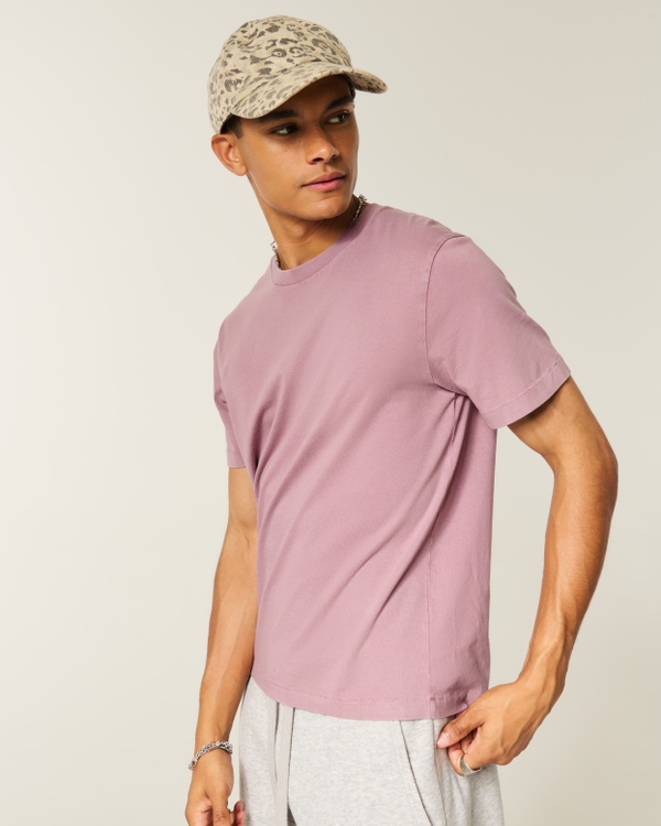 Slim Crop Tee, Washed Deep Mauve view 1