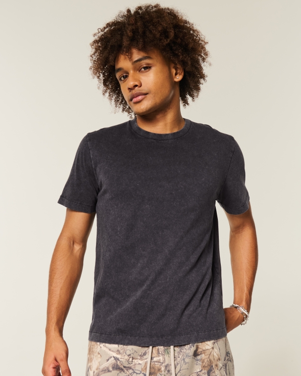 Slim Crop Tee, Washed Black view 1