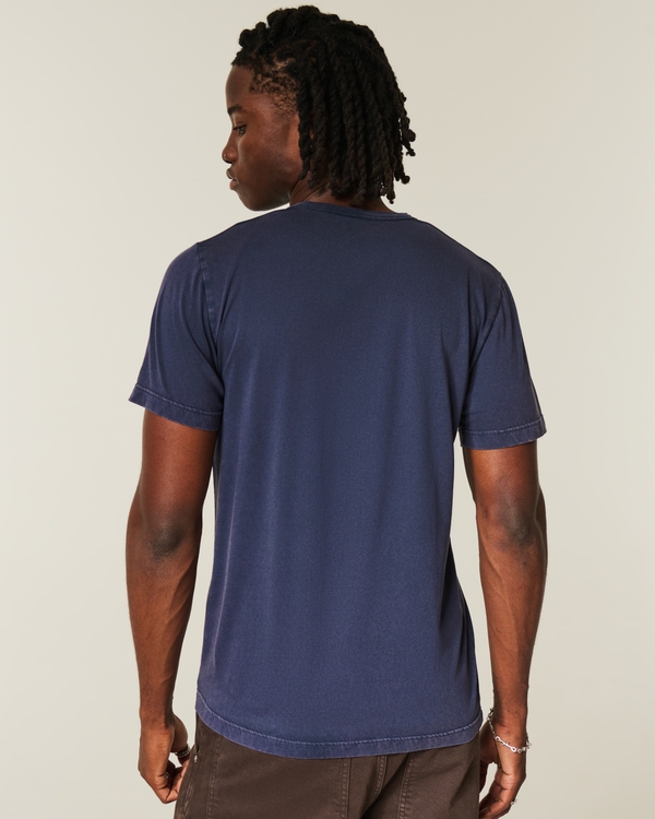 Slim Henley, Washed Deep Navy view 2